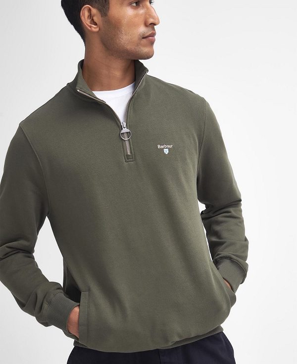 Barbour Beckhill Half-zip Sweatshirt Ελιά | BABO88618