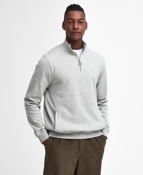 Barbour Beckhill Half-zip Sweatshirt γκρι | BABO88646