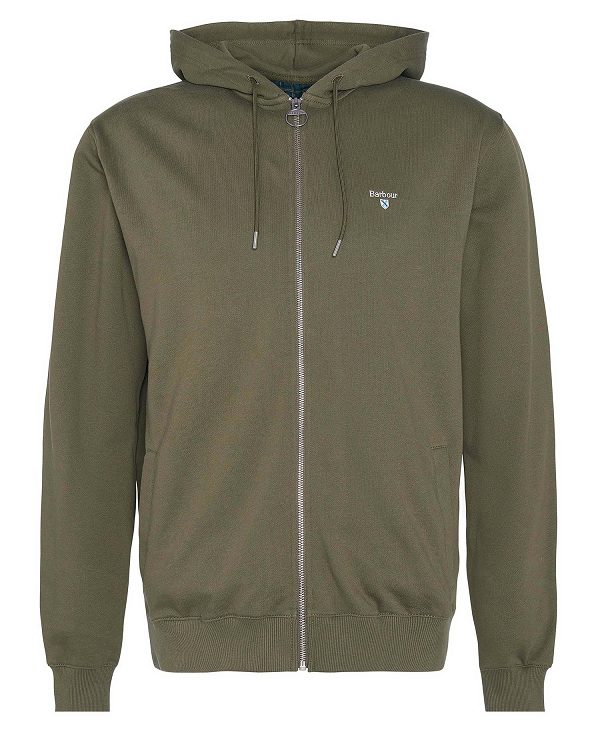 Barbour Beckhill Zip-up Hoodie Ελιά | BABO88482