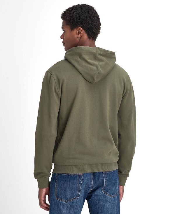 Barbour Beckhill Zip-up Hoodie Ελιά | BABO88482