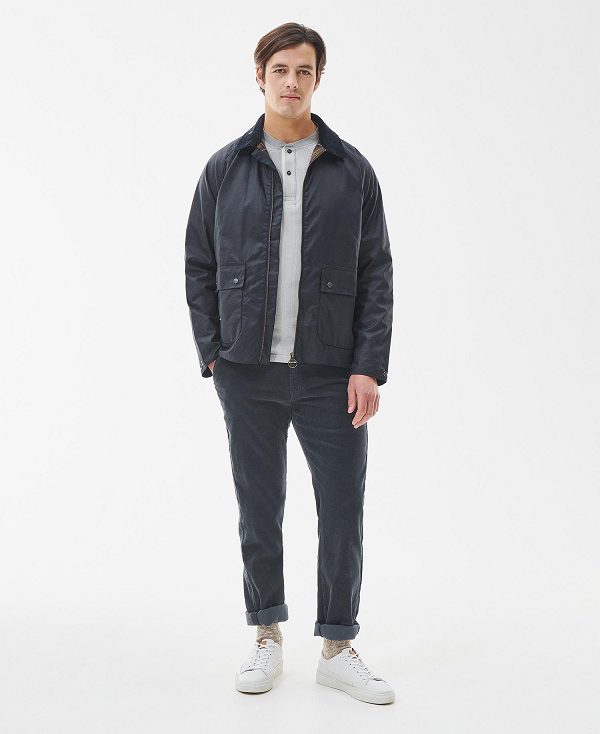 Barbour Bedale Short Wax Jacket σκουρο μπλε | BABO87230