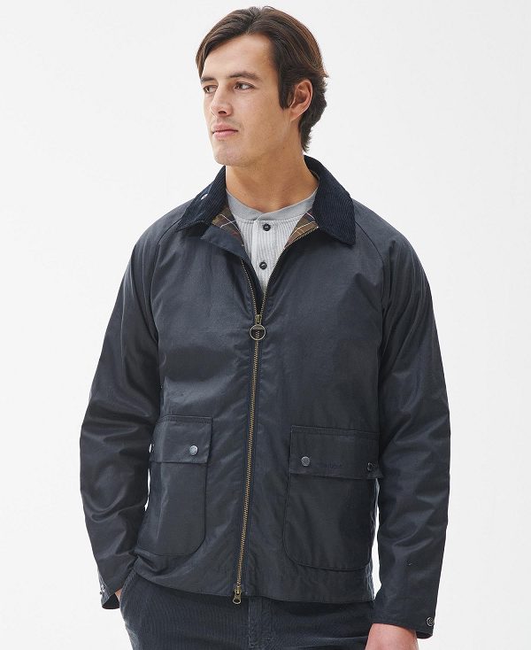 Barbour Bedale Short Wax Jacket σκουρο μπλε | BABO87230