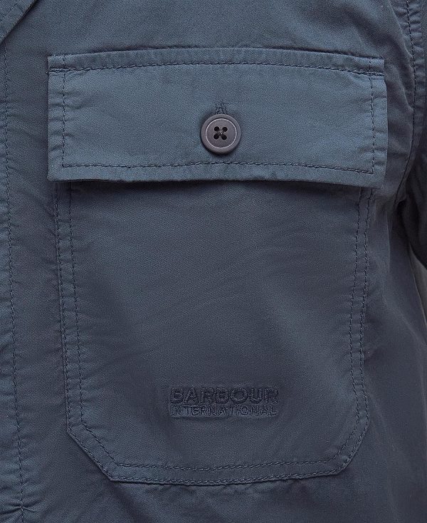 Barbour Belmont Regular Short-sleeved Shirt σκουρο μπλε | BABO87744