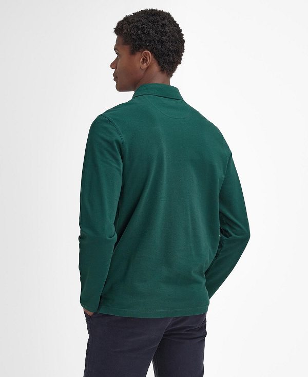 Barbour Blaine Tartan Long-sleeved Polo Shirt πρασινο | BABO88224
