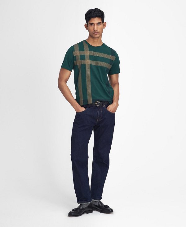 Barbour Blaine Tartan T-shirt πρασινο | BABO88399