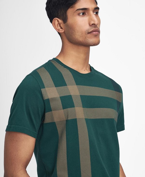 Barbour Blaine Tartan T-shirt πρασινο | BABO88399