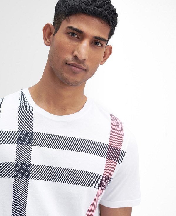 Barbour Blaine Tartan T-shirt ασπρα | BABO88415