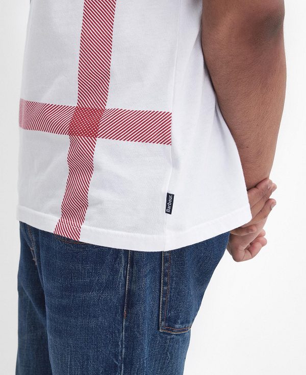 Barbour Blaine Tartan T-shirt ασπρα | BABO88415