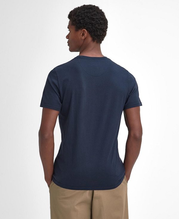 Barbour Blaine Tartan T-shirt σκουρο μπλε | BABO88409