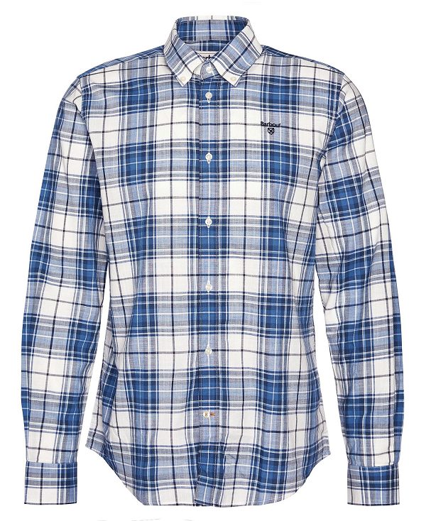 Barbour Blakelow Tailored Long-sleeved Shirt μπλε σκουρο | BABO87716