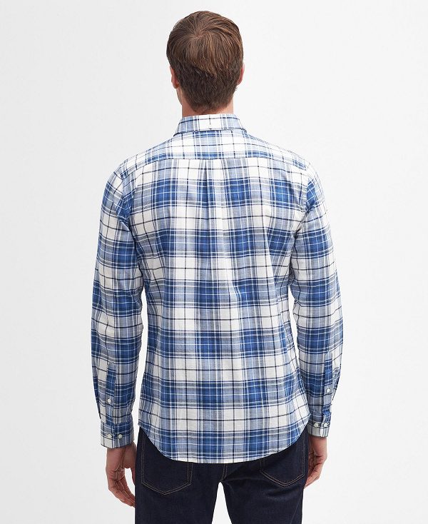 Barbour Blakelow Tailored Long-sleeved Shirt μπλε σκουρο | BABO87716