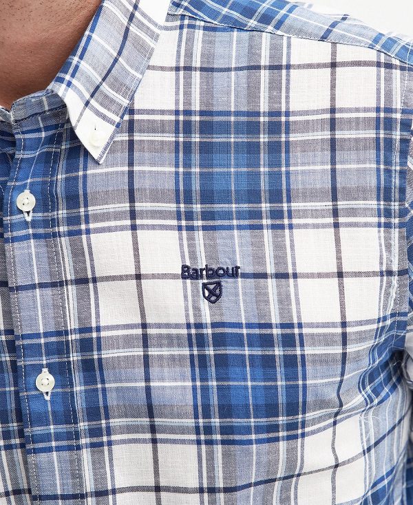 Barbour Blakelow Tailored Long-sleeved Shirt μπλε σκουρο | BABO87716