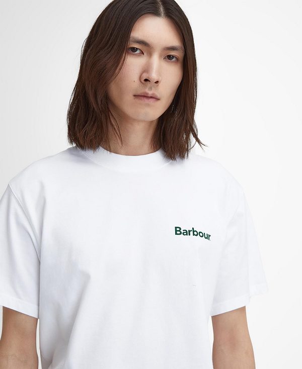 Barbour Bowery Oversized Graphic T-shirt ασπρα | BABO88386