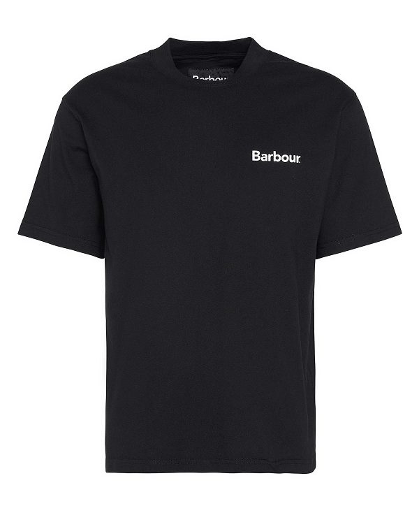 Barbour Bowery Oversized Graphic T-shirt μαυρα | BABO88398