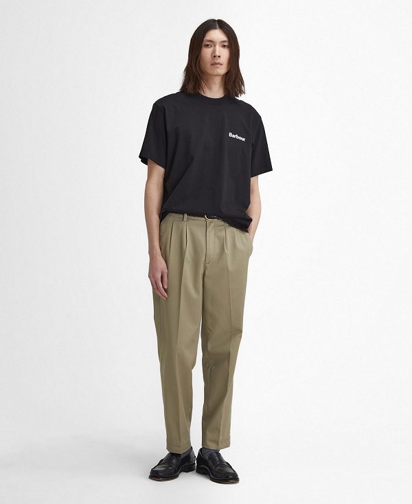 Barbour Bowery Oversized Graphic T-shirt μαυρα | BABO88398