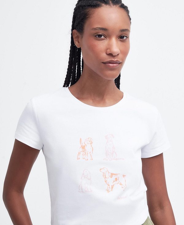 Barbour Bowland T-shirt ασπρα | BABO89549