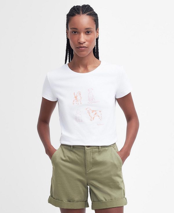 Barbour Bowland T-shirt ασπρα | BABO89549