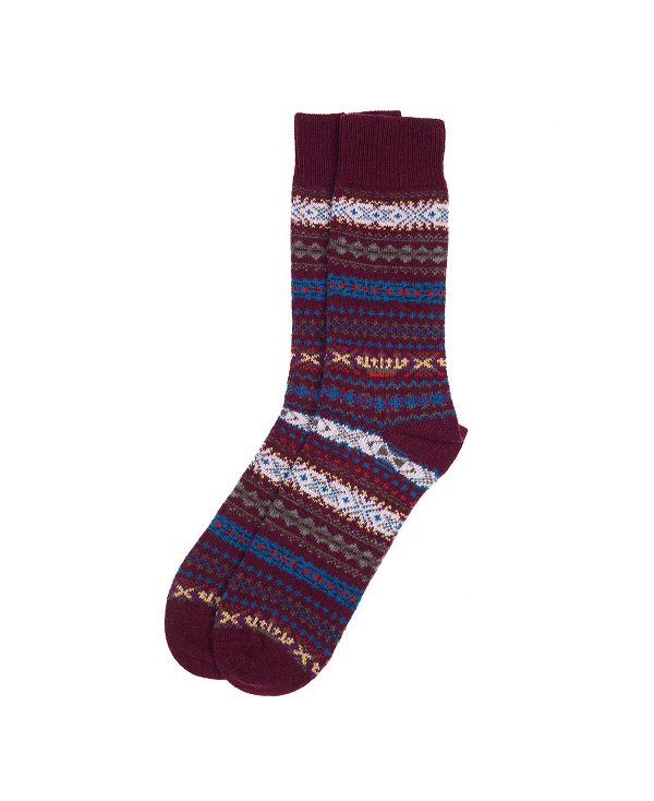Barbour Boyd Socks μπορντο | BABO89149
