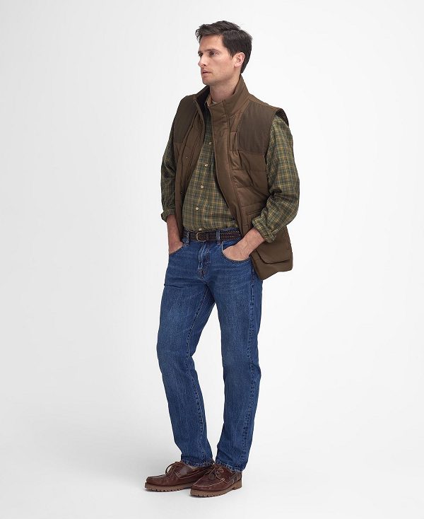 Barbour Bradford Tattersall Gilet σκούρο καφε | BABO87573