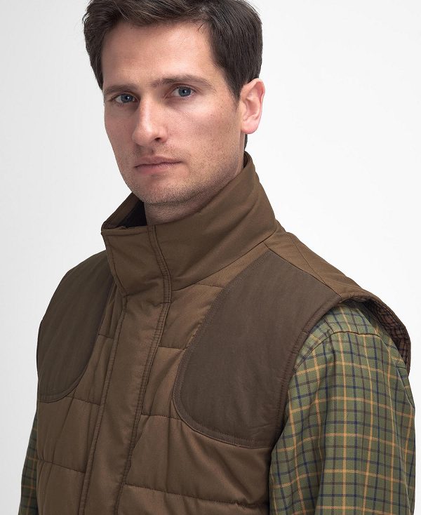 Barbour Bradford Tattersall Gilet σκούρο καφε | BABO87573