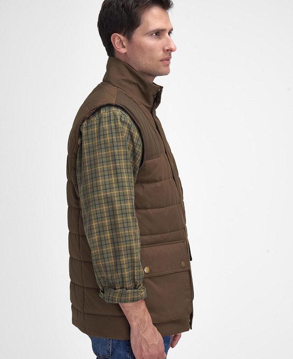 Barbour Bradford Tattersall Gilet σκούρο καφε | BABO87573