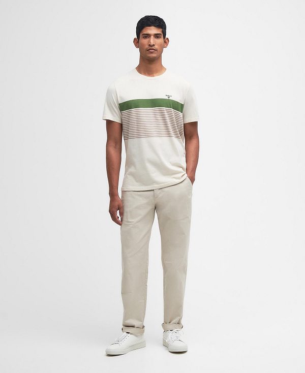 Barbour Braeside Striped T-shirt Μπεζ | BABO88346
