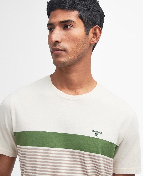 Barbour Braeside Striped T-shirt Μπεζ | BABO88346