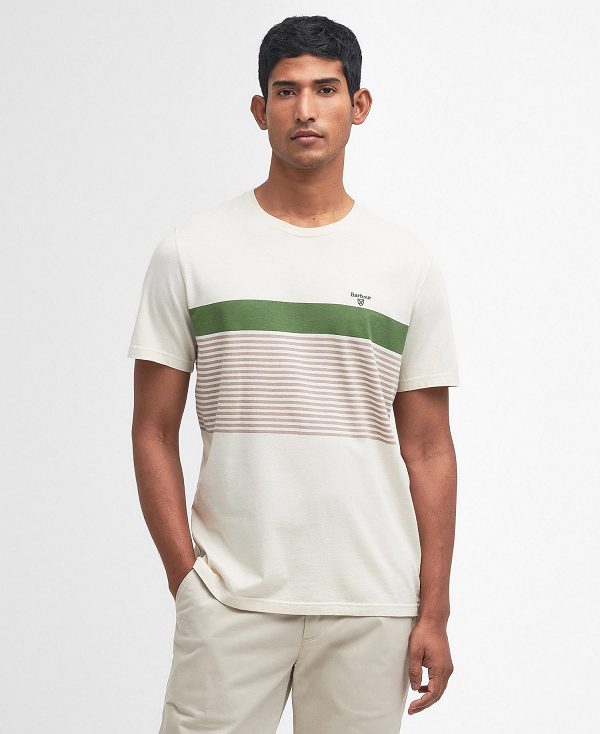Barbour Braeside Striped T-shirt Μπεζ | BABO88346