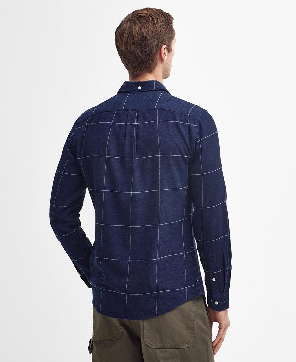 Barbour Brindle Tailored Long-sleeved Shirt μπλε σκουρο | BABO87765