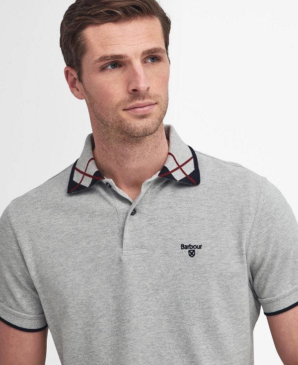 Barbour Brodie Short-sleeved Polo Shirt γκρι | BABO88250