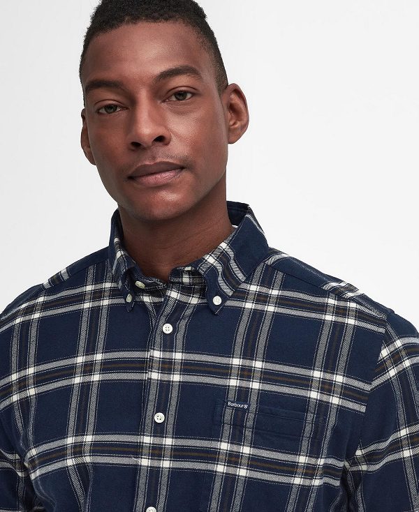 Barbour Bromley Tailored Long Sleeved Shirt σκουρο μπλε | BABO87813