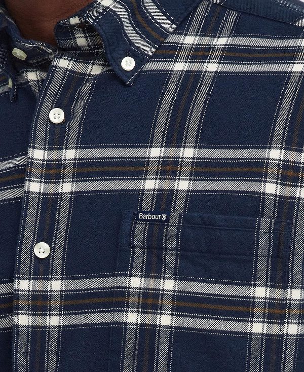 Barbour Bromley Tailored Long Sleeved Shirt σκουρο μπλε | BABO87813