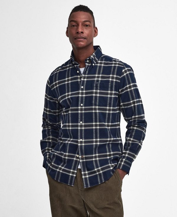 Barbour Bromley Tailored Long Sleeved Shirt σκουρο μπλε | BABO87813