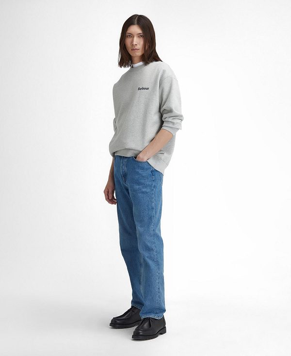 Barbour Brushed Nicholas Oversized Crew Neck Jumper γκρι | BABO88625