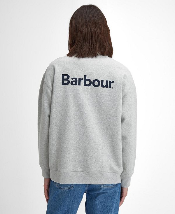 Barbour Brushed Nicholas Oversized Crew Neck Jumper γκρι | BABO88625