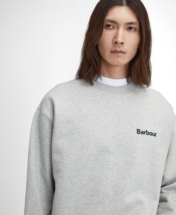 Barbour Brushed Nicholas Oversized Crew Neck Jumper γκρι | BABO88625