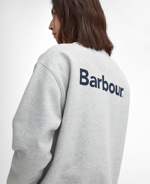 Barbour Brushed Nicholas Oversized Crew Neck Jumper γκρι | BABO88625