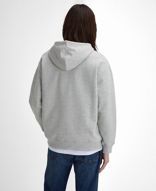 Barbour Brushed Nicholas Oversized Hoodie γκρι | BABO88622