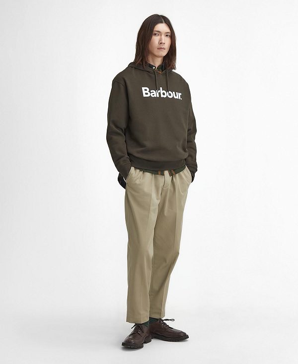 Barbour Brushed Nicholas Oversized Hoodie Ελιά | BABO88623