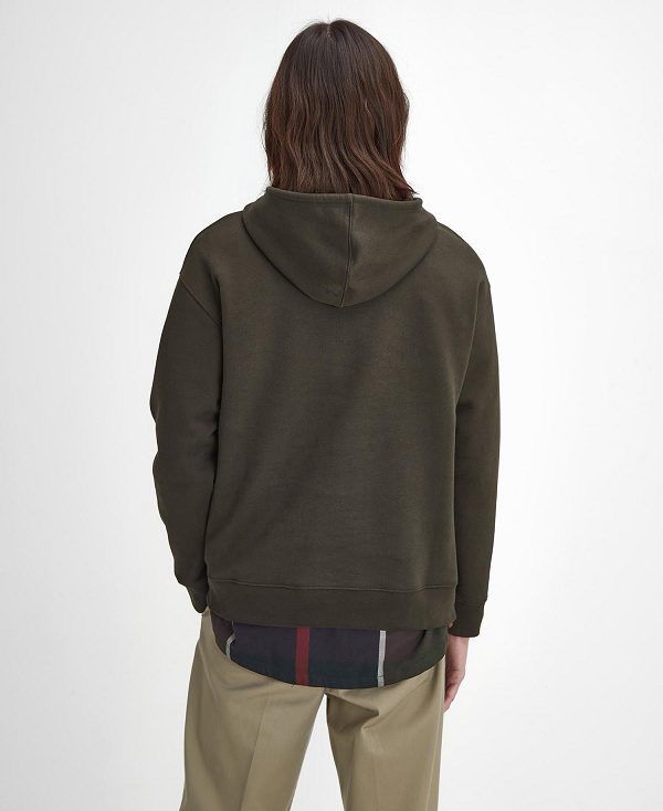 Barbour Brushed Nicholas Oversized Hoodie Ελιά | BABO88623
