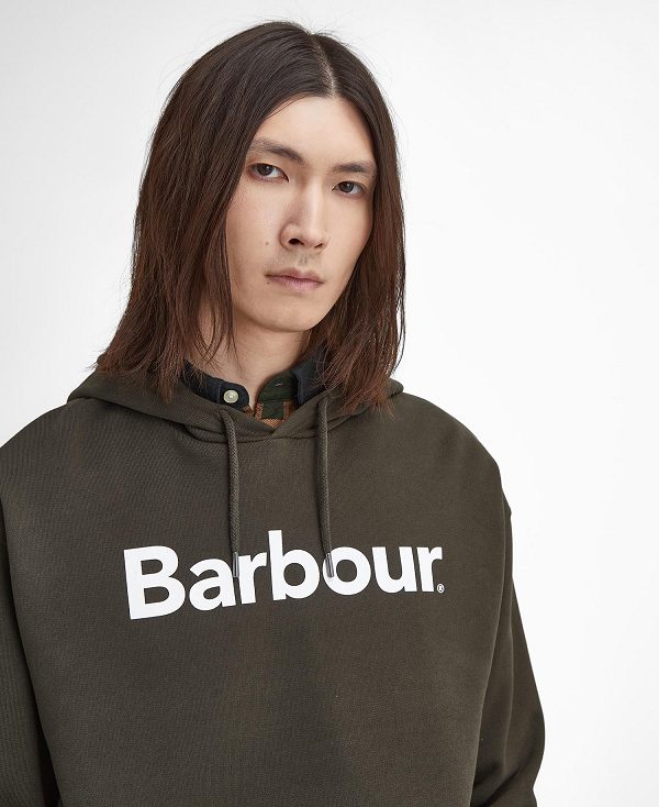 Barbour Brushed Nicholas Oversized Hoodie Ελιά | BABO88623