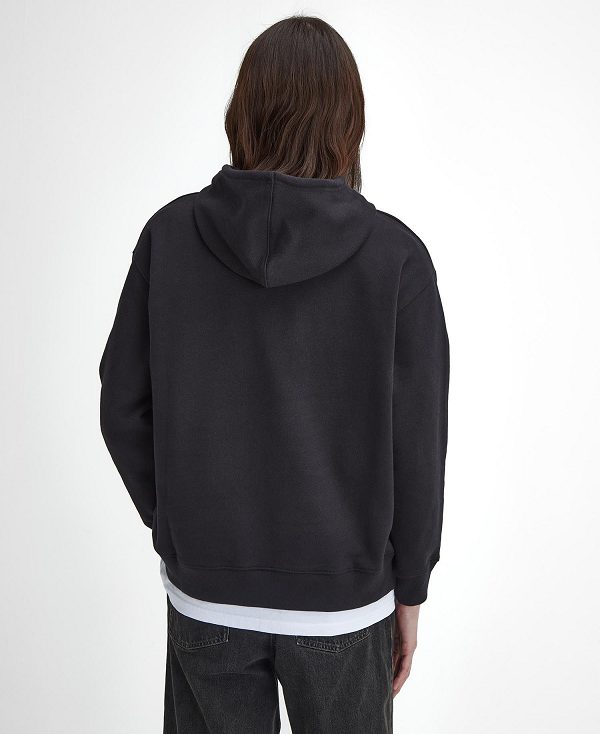Barbour Brushed Nicholas Oversized Hoodie μαυρα | BABO88624