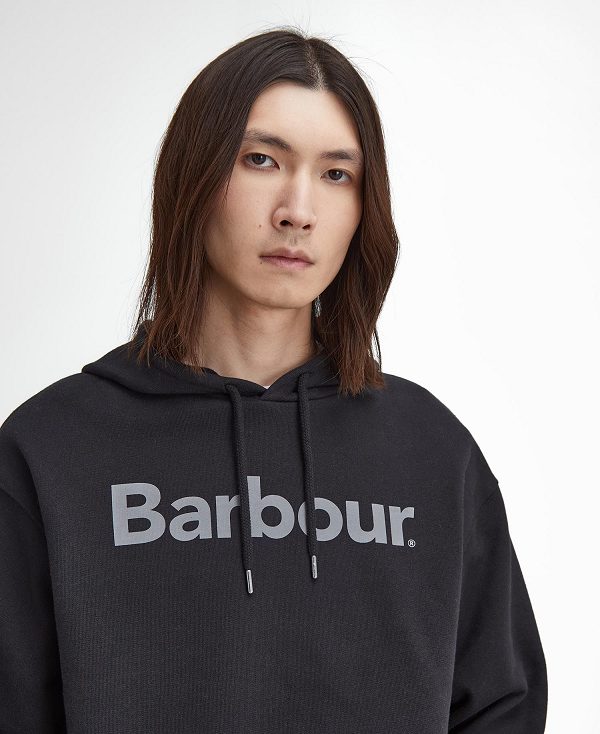 Barbour Brushed Nicholas Oversized Hoodie μαυρα | BABO88624