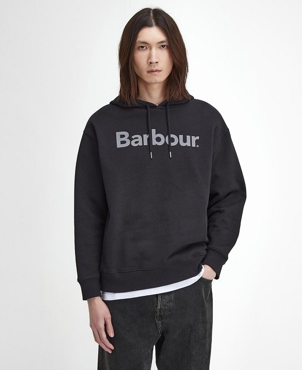 Barbour Brushed Nicholas Oversized Hoodie μαυρα | BABO88624