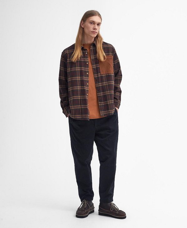 Barbour Burlington Oversized Long-sleeved Cord Shirt Μπεζ | BABO87943