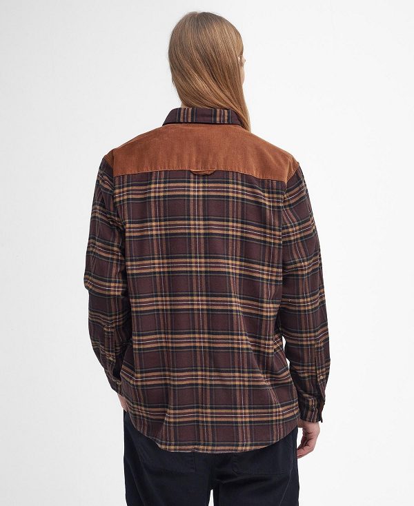 Barbour Burlington Oversized Long-sleeved Cord Shirt Μπεζ | BABO87943