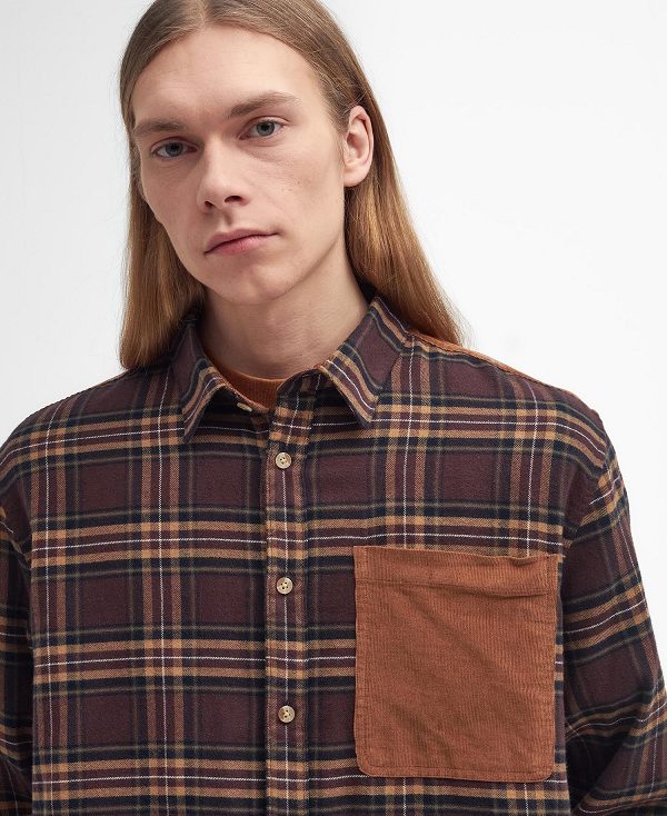 Barbour Burlington Oversized Long-sleeved Cord Shirt Μπεζ | BABO87943