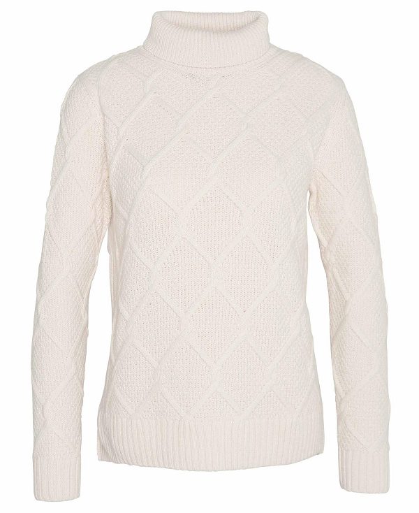 Barbour Burne Roll Neck Jumper ασπρα | BABO89733