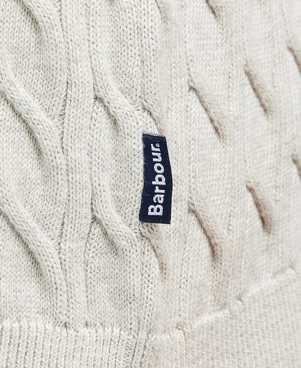 Barbour Cable Knit Half Zip Jumper γκρι | BABO88501