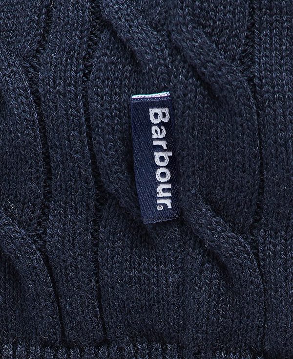 Barbour Cable Knit Half Zip Jumper σκουρο μπλε | BABO88502
